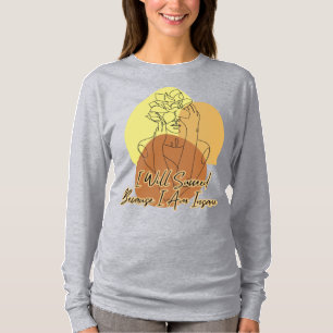 T-shirt Je réussirai parce que je suis folle, ligne artist