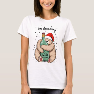 T-shirt Je rêve d'un Noël de vin