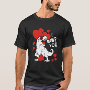 T-shirt Je rugis pour toi Dinosaur Trex Saint-Valentin Gar