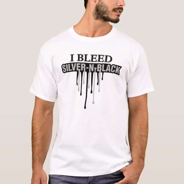 T-shirt Je saigne argent et noir (Devant)