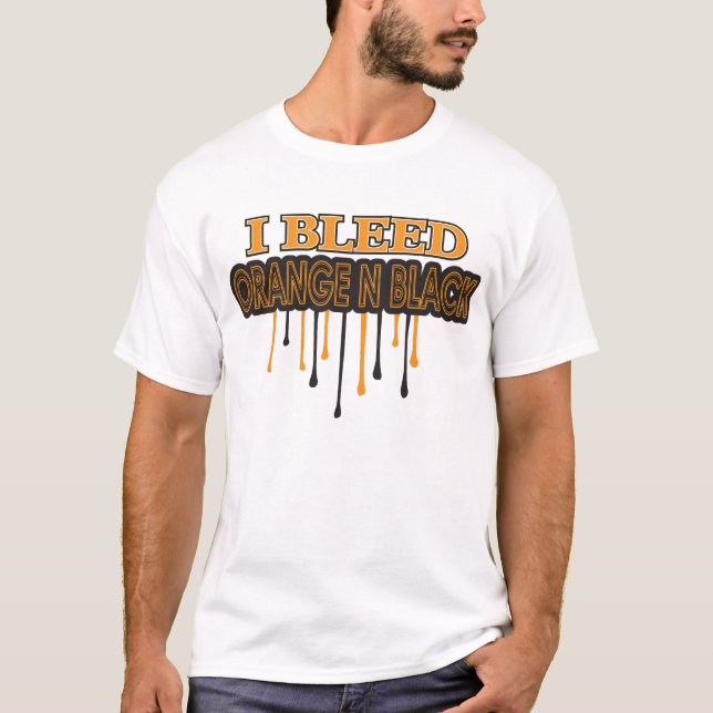 T-shirt Je saigne le noir orange de N (Devant)