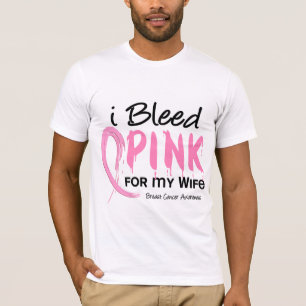 T-shirt Je saigne le rose pour mon cancer du sein d'épous