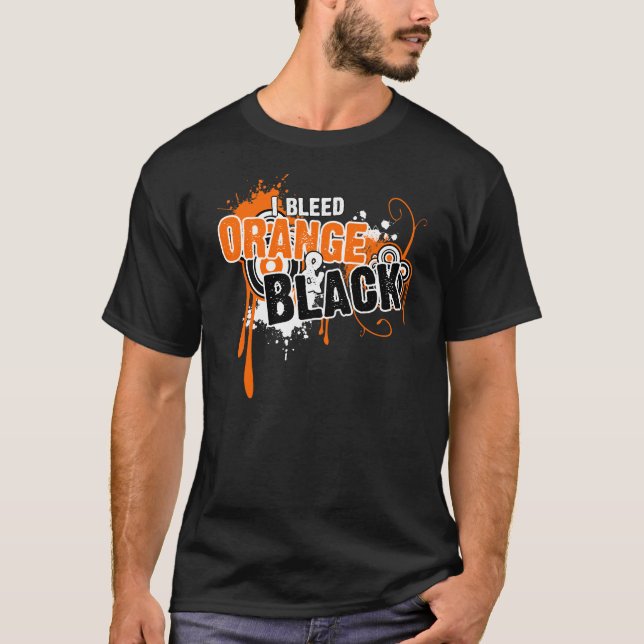 T-shirt Je saigne l'orange et le noir (Devant)