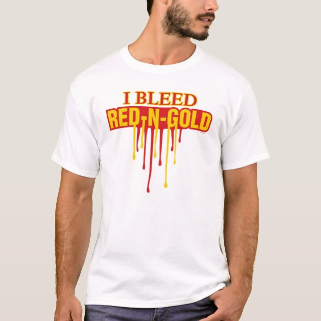 T-shirt Je saigne rouge et or (Devant)