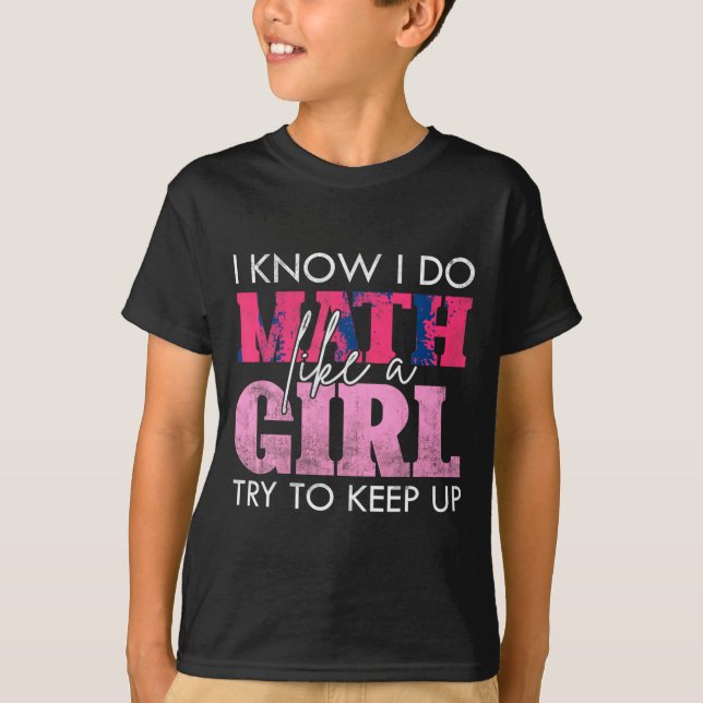 T-shirt Je sais que je fais des maths comme une fille essa (Devant)