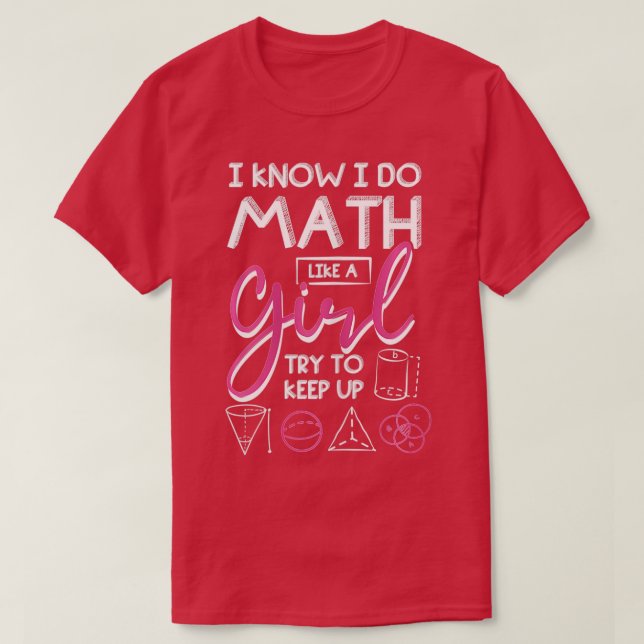 T-shirt Je sais que je fais des maths comme une fille essa (Design devant)
