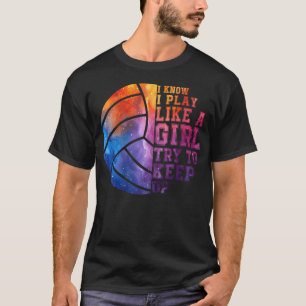 T-shirt Je sais que je joue comme une fille Coloré n Fille