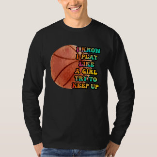 T-shirt Je Sais Que Je Joue Comme Une Fille Essaie De Gard