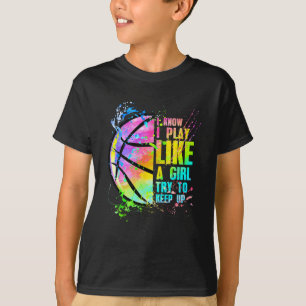 T-shirt Je Sais Que Je Joue Comme Une Fille Essaie De Gard