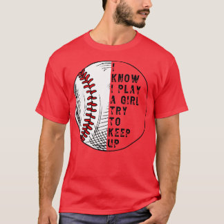 T-shirt Je Sais Que Je Joue Comme Une Fille Essaie De Gard