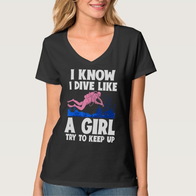 T-shirt Je Sais Que Je Plonge Comme Une Fille Essaie De Co (Devant)