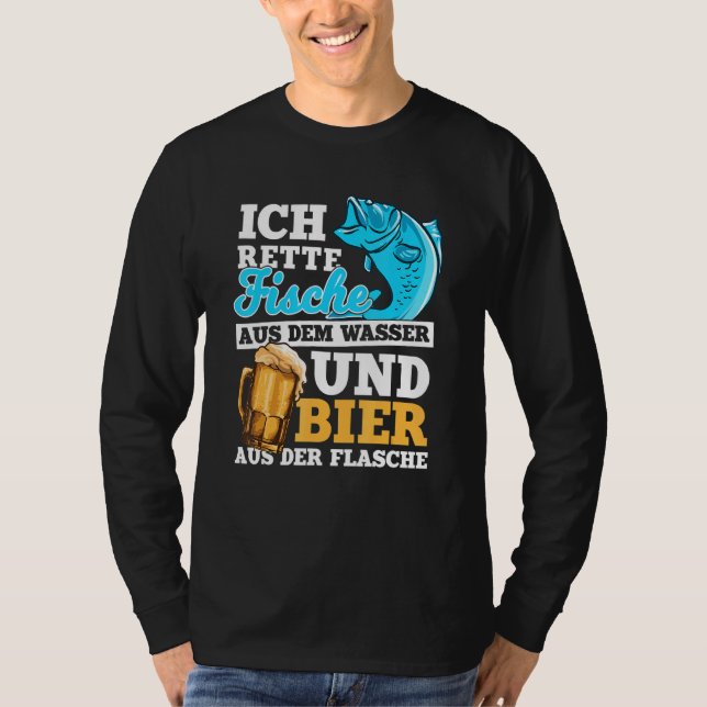 T-shirt Je Sauve Le Poisson De L'Eau Et La Bière Du Boucho (Devant)