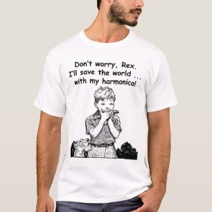 T-shirt Je sauverai le monde… avec mon harmonica !