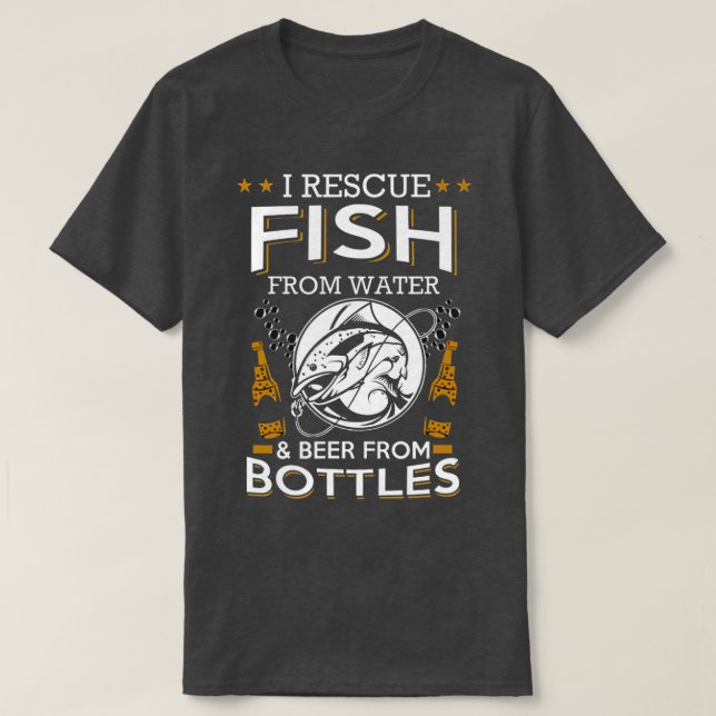 T-shirt Je Secourt Du Poisson De Bière D'Eau À Partir De B (Design devant)