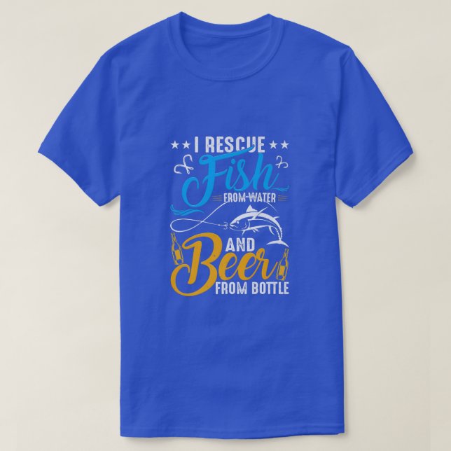 T-shirt Je Secourt Du Poisson De L'Eau Et Bois De La Bière (Design devant)