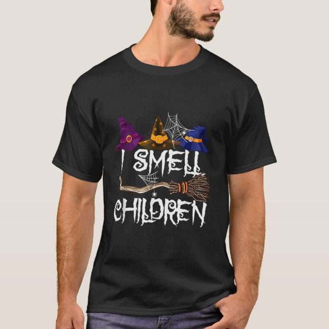 T-shirt Je Sens Des Enfants Sorcières Halloween Py (Devant)