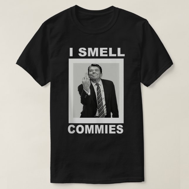 T-shirt Je Sens Les Commies Drôle Ronald Regan  (Design devant)