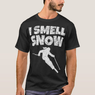 T-shirt Je Sens Neige Vintage Blanc Femme Skier