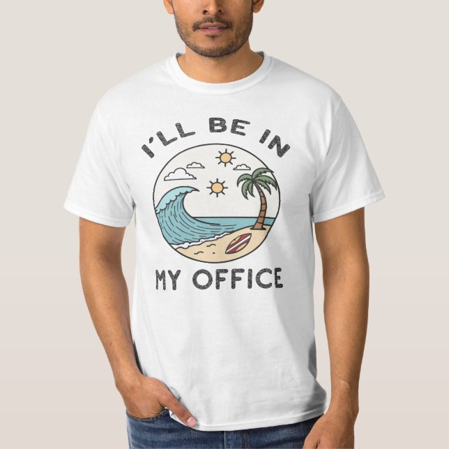 T-shirt Je serai dans mon bureau, Funny Surfing (Devant)