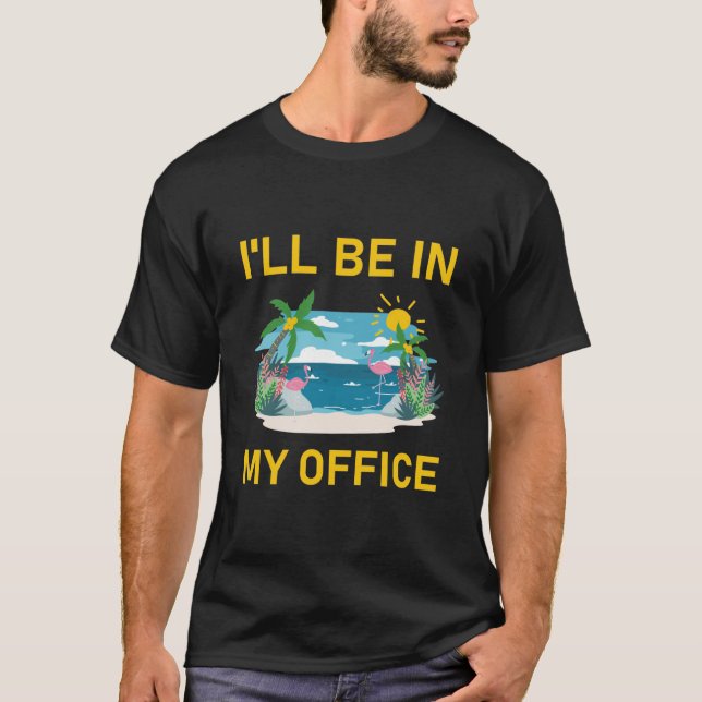 T-shirt Je serai dans mon bureau - Surfing Funny Surfer (Devant)