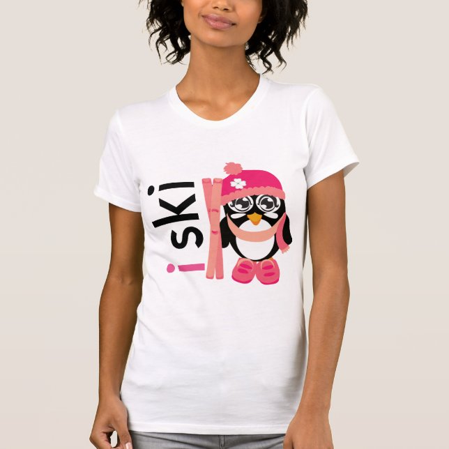 T-shirt Je skie pingouin (Devant)