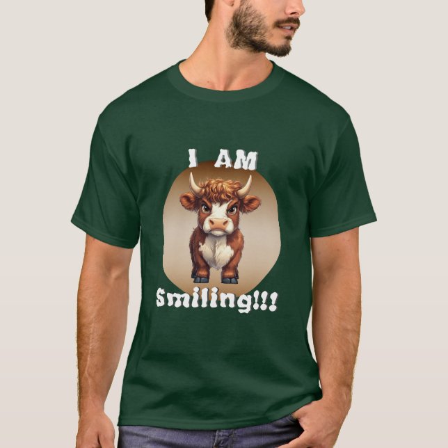 T-shirt Je Souriais Vache Highland (Devant)