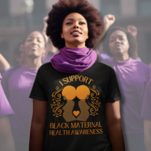 T-shirt Je soutiens BLACK MATERNAL SANTÉ SENSIBILISATION M
