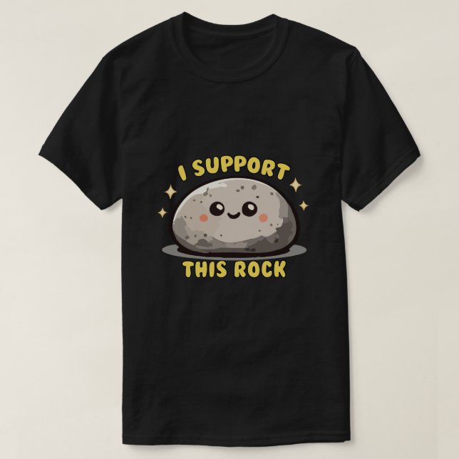 T-shirt Je soutiens ce rocher (Design devant)