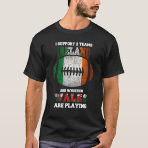 T-shirt Je soutiens deux équipes Rugby irlandais 2022 Rugb