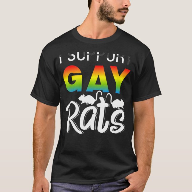 T-shirt Je soutiens Gay Rats Mariage Pride Celebration Lgb (Devant)