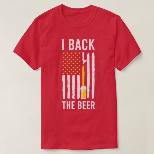 T-shirt Je soutiens la bière drôle cadeau patriote (Design devant)