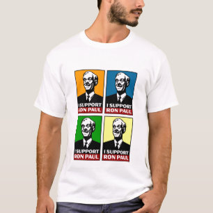 T-shirt Je soutiens la chemise de quadruple de Ron Paul