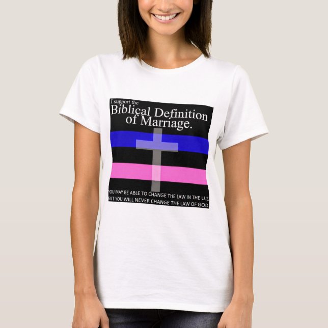 T-shirt Je soutiens la définition biblique du mariage (Devant)