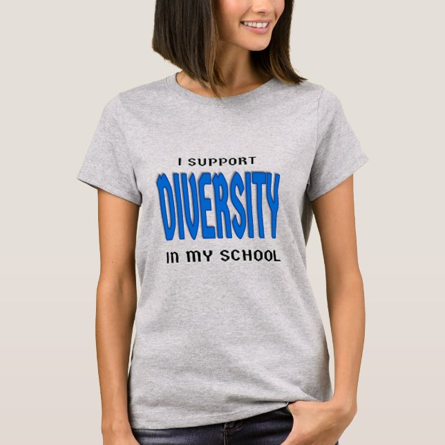 T-shirt Je soutiens la diversité à mon école (Devant)