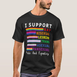 T-shirt Je soutiens le Gay pride de l'égalité de fierté Lg