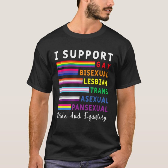 T-shirt Je soutiens le Gay pride de l'égalité de fierté Lg (Devant)