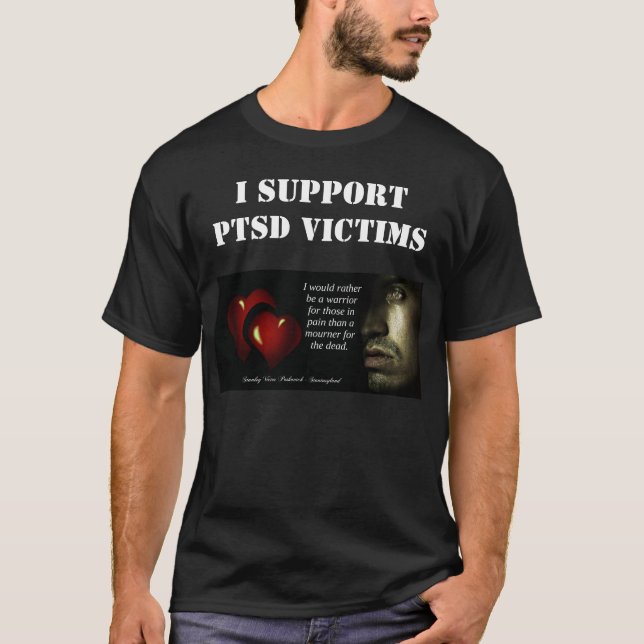 T-shirt Je soutiens le tee-shirt Dark Mens des victimes du (Devant)