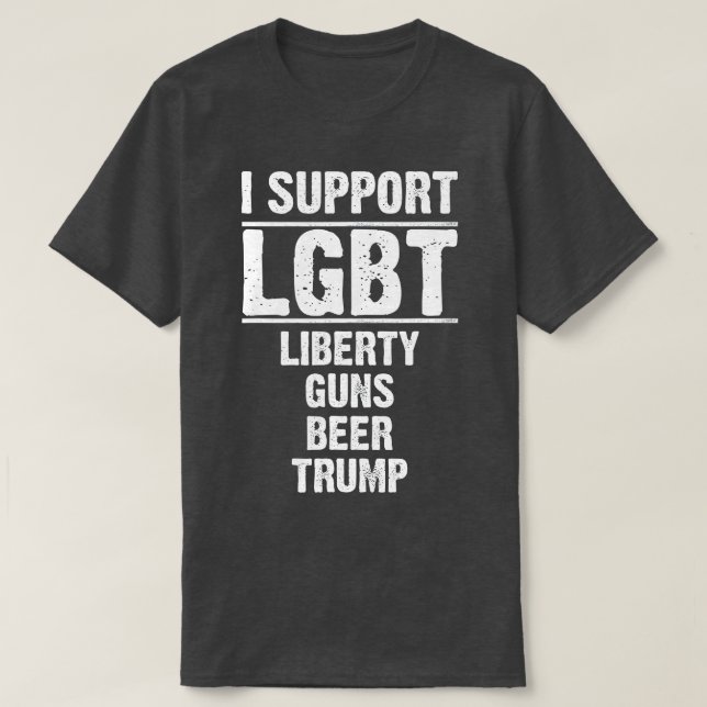 T-shirt Je soutiens LGB Liberty Guns Bière rump drôle rump (Design devant)