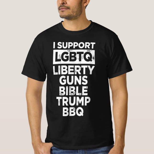 T-shirt Je soutiens LGBTQ Liberty| BBQ Funny (Devant)
