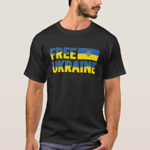T-shirt Je Soutiens L'Ukraine À La Fla Ukrainienne