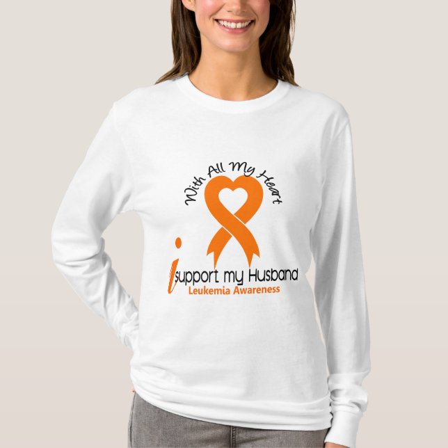 T-shirt Je soutiens ma leucémie de mari (Devant)