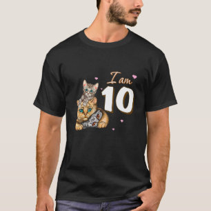 T-shirt Je Suis 10 Cadeau De Chats Pour 10E Cadeau De Vent