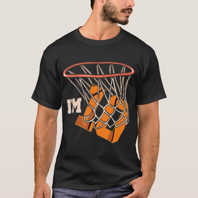 T-shirt Je Suis 10 Thème De Basket-Ball Fête D'Anniversair (Devant)