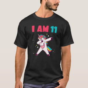 T-shirt Je suis 11 ans Magical Dabbing Unicorn
