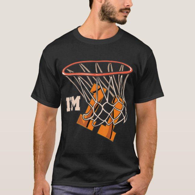 T-shirt Je Suis 11 Thème De Basket-Ball Fête D'Anniversair (Devant)