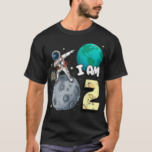 T-shirt Je suis 2 astronaute spatiale Kid Moon Walker 2e a