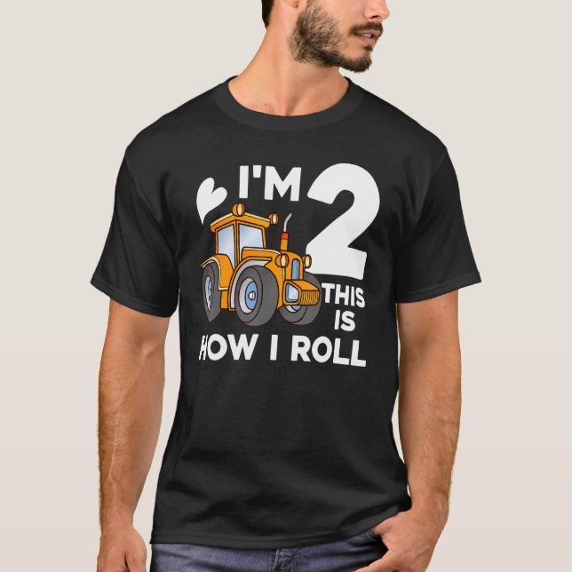 T-shirt Je suis 2 ferme Barnyard Tractor 2e fête d'anniver (Devant)
