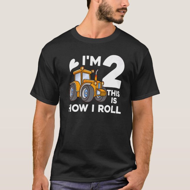 T-shirt Je suis 2 ferme Barnyard Tractor 2e fête d'anniver (Devant)