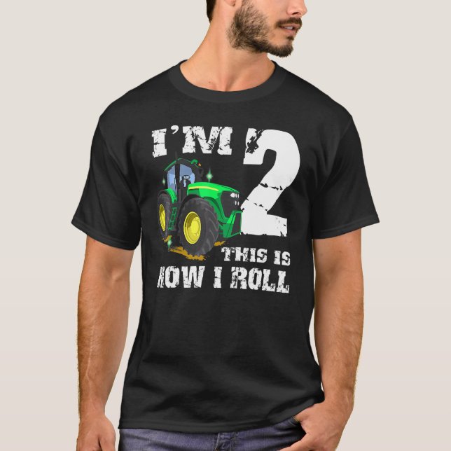 T-shirt Je suis 2 ferme Barnyard Tractor 2e fête d'anniver (Devant)