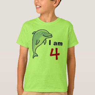 T-shirt Je suis 4 années aujourd'hui (le dauphin mignon)